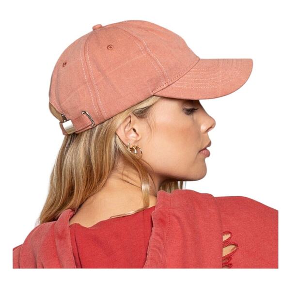 POL Strapback Hat Coral Peach Adjustable Cotton Baseball Cap Dad Hat NWOT - Picture 14 of 15